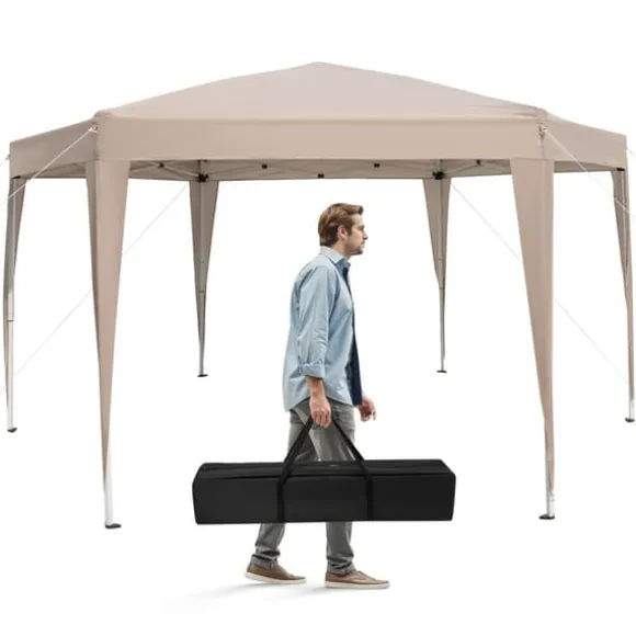 Teltpavillon, 400x348 cm, Khaki