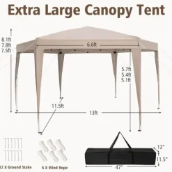 Teltpavillon, 400x348 cm, Khaki