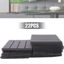 Terrassefliser - Klik-/Interlocking gulvfliser - PP-plast - 22-pak - Udendørs - DIY montering