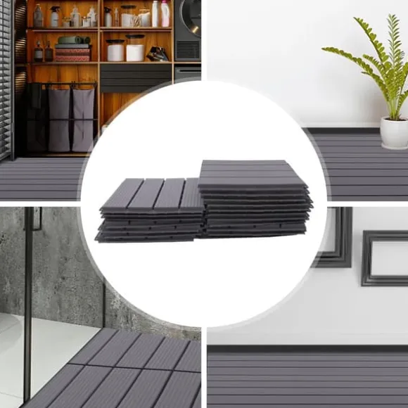 Terrassefliser - Klik-/Interlocking gulvfliser - PP-plast - 22-pak - Udendørs - DIY montering