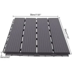 Terrassefliser - Klik-/Interlocking gulvfliser - PP-plast - 22-pak - Udendørs - DIY montering