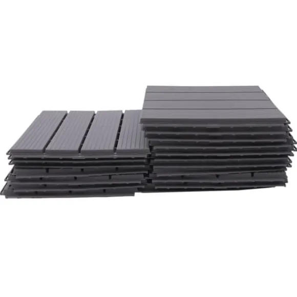 Terrassefliser - Klik-/Interlocking gulvfliser - PP-plast - 22-pak - Udendørs - DIY montering