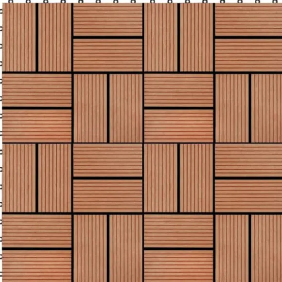 Terrassefliser 22 stk. 30 x 30 cm 2 m2 WPC teakfarve - Terrasseflise - Terrassefliser - Home & Living