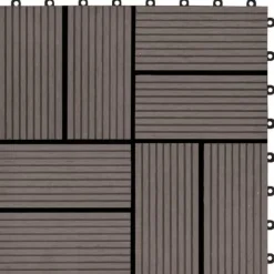 Terrassefliser 11 stk. WPC 30 x 30 cm 1 m2 mørkebrun - Terrasseflise - Terrassefliser - Home & Living