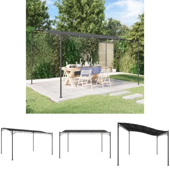 The Living Store baldakin 4x3 m 180 g/m² stof og stål antracitgrå - Festtelte & havepavilloner
