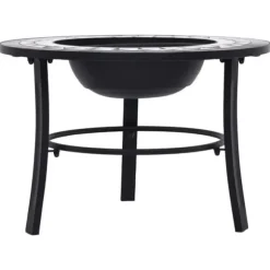 The Living Store bålfad mosaik 68 cm keramik sort og hvid - Ildsteder