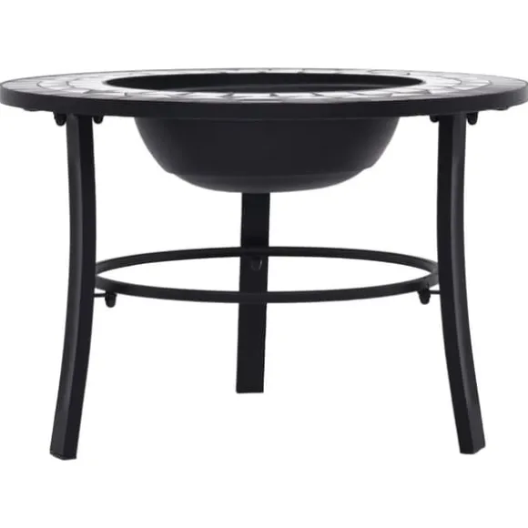 The Living Store bålfad mosaik 68 cm keramik sort og hvid - Ildsteder