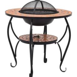 The Living Store bålfad mosaik 68 cm keramik terracottafarvet - Ildsteder