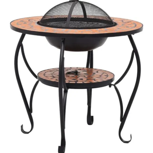 The Living Store bålfad mosaik 68 cm keramik terracottafarvet - Ildsteder