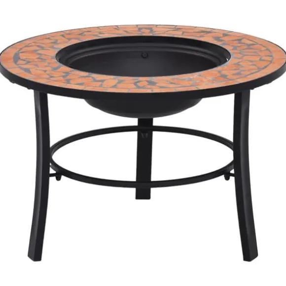 The Living Store bålfad mosaik 68 cm keramik terracottafarvet - Ildsteder