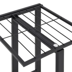 The Living Store blomsterstativ 4 niveauer med hjul 44x23x80 cm jern sort - Planteborde