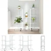 The Living Store blomsterstativ med hjul 94,5x24,5x91,5 cm jern hvid - Planteborde