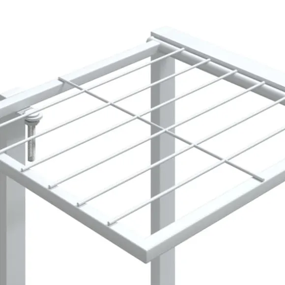 The Living Store blomsterstativ med hjul 94,5x24,5x91,5 cm jern hvid - Planteborde