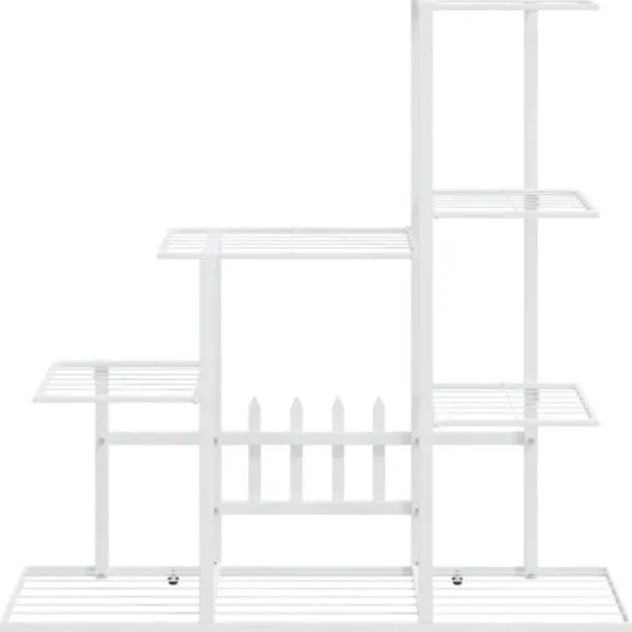 The Living Store blomsterstativ 94,5x25x88 cm metal hvid - Planteborde
