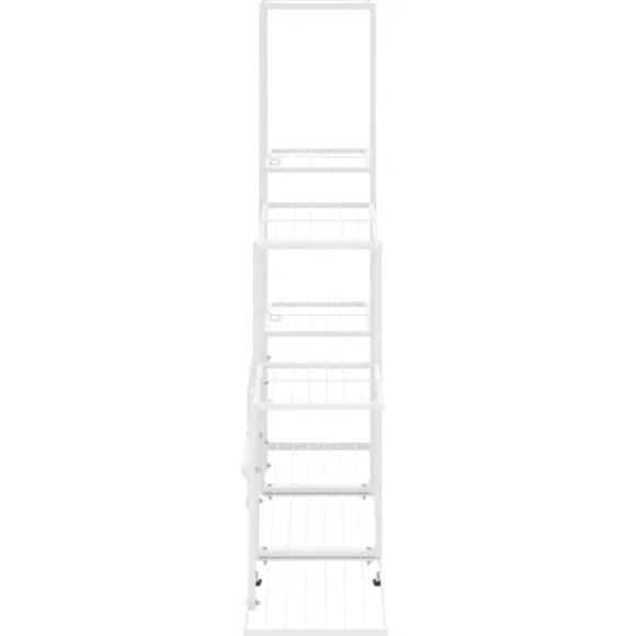 The Living Store blomsterstativ 94,5x25x88 cm metal hvid - Planteborde