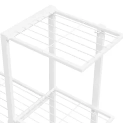 The Living Store blomsterstativ 94,5x25x88 cm metal hvid - Planteborde
