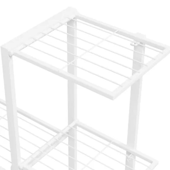 The Living Store blomsterstativ 94,5x25x88 cm metal hvid - Planteborde