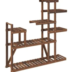 The Living Store blomsterstativ 110x25x111 cm massivt fyrretræ - Planteborde