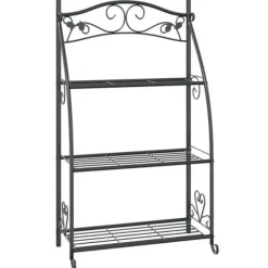 The Living Store blomsterstativ 56x30x96 cm stål sort - Planteborde