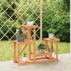 The Living Store blomsterstativ 90x25x73,5 cm massivt fyrretræ - Planteborde