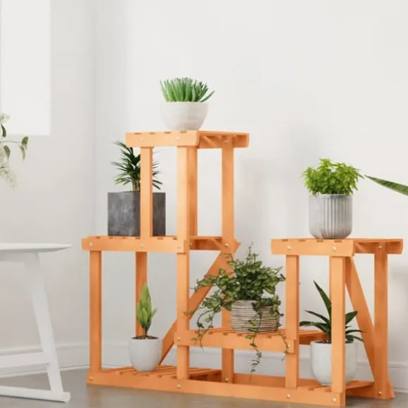 The Living Store blomsterstativ 90x25x73,5 cm massivt fyrretræ - Planteborde