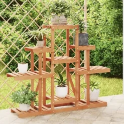 The Living Store blomsterstativ 110x25x98 cm massivt fyrretræ - Planteborde