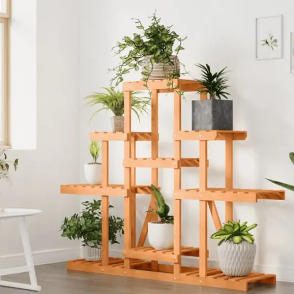 The Living Store blomsterstativ 110x25x98 cm massivt fyrretræ - Planteborde