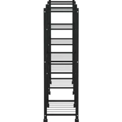 The Living Store blomsterstativ med hjul 83x25x83,5 cm jern sort - Planteborde