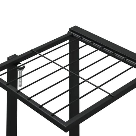 The Living Store blomsterstativ med hjul 94,5x24,5x91,5 cm jern sort - Planteborde