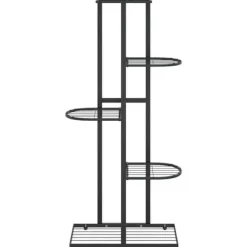 The Living Store blomsterstativ i 5 niveauer 43x22x98 cm metal sort - Planteborde