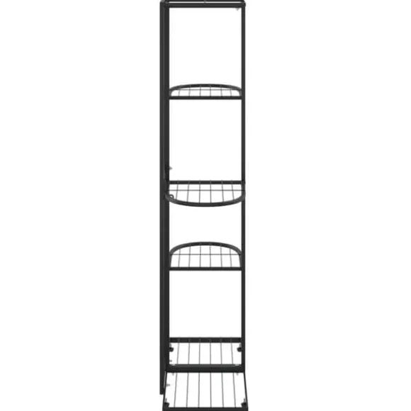 The Living Store blomsterstativ i 5 niveauer 43x22x98 cm metal sort - Planteborde