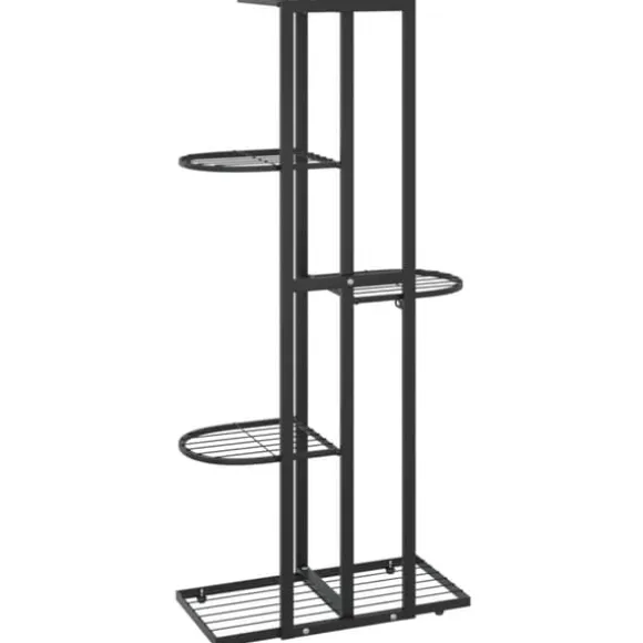 The Living Store blomsterstativ i 5 niveauer 43x22x98 cm metal sort - Planteborde