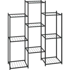 The Living Store blomsterstativ 85x25x100 cm jern sort - Planteborde