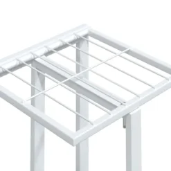 The Living Store blomsterstativ 5 niveauer med hjul 44x23x100 cm jern hvid - Planteborde