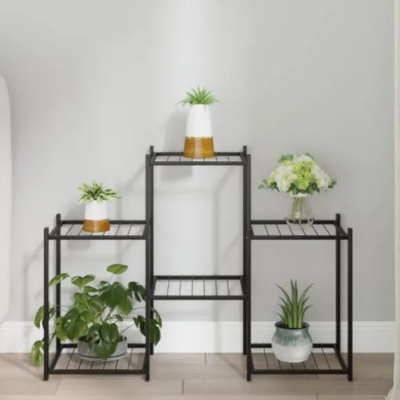 The Living Store blomsterstativ 83x25x60 cm jern sort - Planteborde