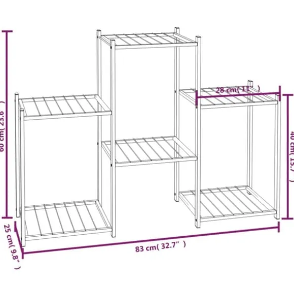 The Living Store blomsterstativ 83x25x60 cm jern sort - Planteborde