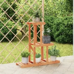 The Living Store blomsterstativ 81x25x75,5 cm massivt fyrretræ - Planteborde