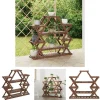 The Living Store blomsterstativ 110x25x105 cm massivt fyrretræ - Planteborde