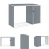 The Living Store brændeskur 245x98x159 cm galvaniseret stål grå - Skure & Redskabsskure