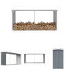The Living Store brændeskur til haven galvaniseret stål 330 x 92 x 153 cm grå - Brændekurve – tilbehør