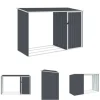 The Living Store brændeskur 245x98x159 cm galvaniseret stål antracitgrå - Skure & Redskabsskure