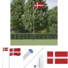 The Living Store Danmark flag og flagstang 6,23 m aluminium - Flag & vimpler