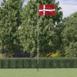 The Living Store Danmark flag og flagstang 6,23 m aluminium - Flag & vimpler
