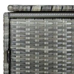 The Living Store dobbelt skraldespandsskjuler 148x77x111 cm polyrattan grå - Skure & Redskabsskure