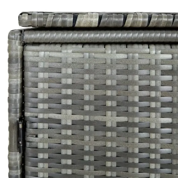 The Living Store dobbelt skraldespandsskjuler 148x77x111 cm polyrattan grå - Skure & Redskabsskure
