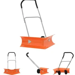 The Living Store dobbeltvinklet sneskovl med udvideligt håndtag stål orange - Sneskovle