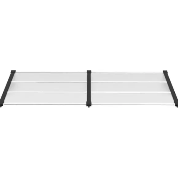 The Living Store dørbaldakin 199x90 cm polycarbonat sort og transparent - Markiser