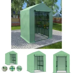 The Living Store drivhus med hylder 143x143x195 cm stål - Drivhuse
