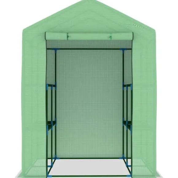 The Living Store drivhus med hylder 143x143x195 cm stål - Drivhuse
