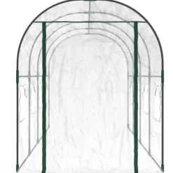 The Living Store drivhus 160x400x190 cm PVC og pulverlakeret stål transparent - Drivhuse
